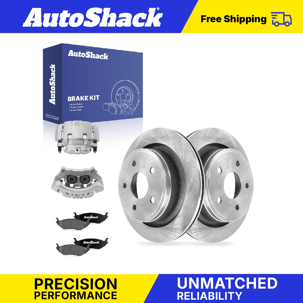Rear Brake Rotors Ceramic Pads Calipers for Dodge, Ram 1500 2006-2008