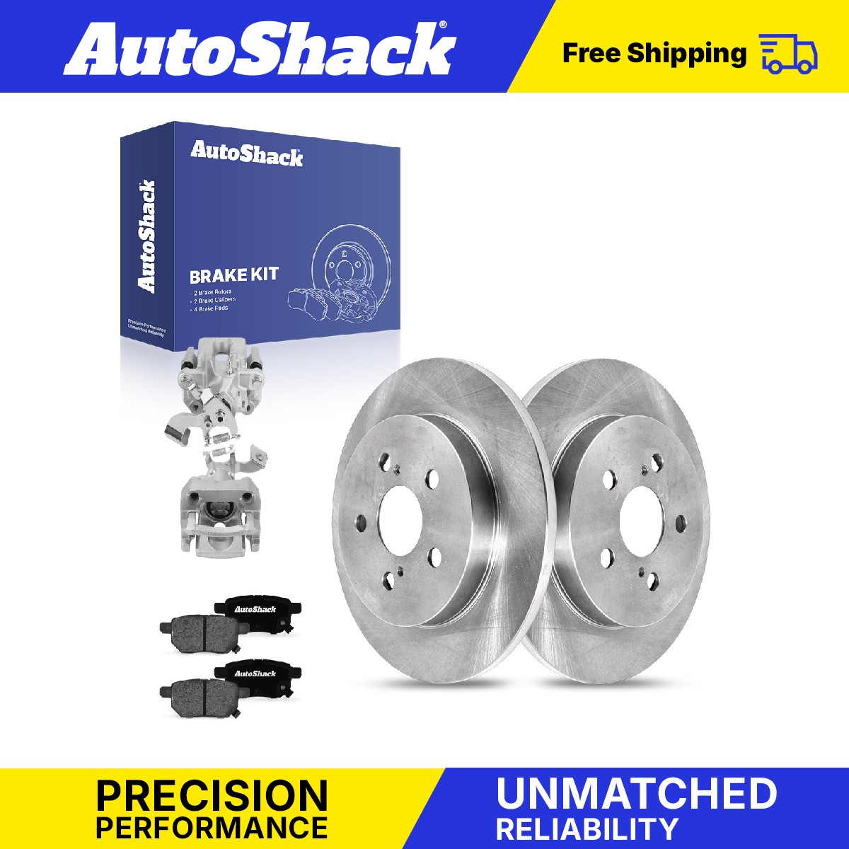 Rear Brake Rotors Ceramic Pads Calipers for 2017 Toyota Prius Prime 1.8L