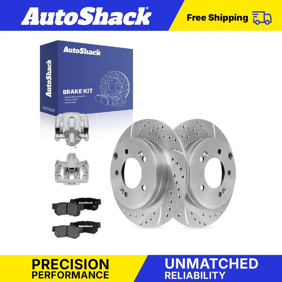 Rear Drilled Slotted Brake Rotors Ceramic Pads Calipers for Hyundai, Sonata 2006