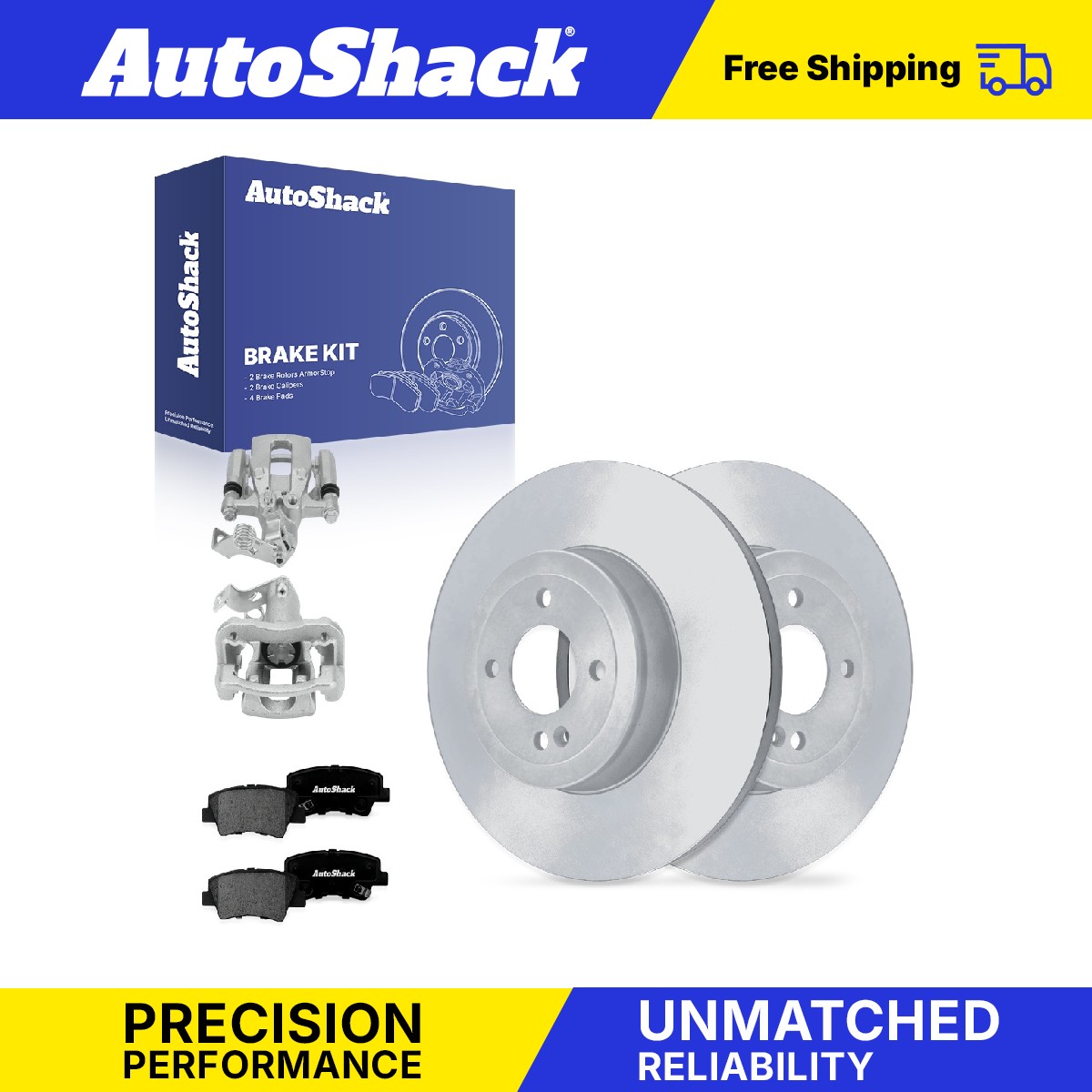 Rear Brake Rotors Premium Ceramic Pads Calipers for Hyundai, Accent 2012-2017