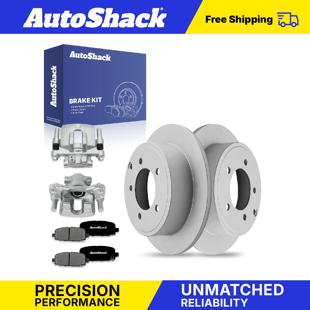 2017 Jeep Compass 2.4L Rear Brake Rotors with Ceramic Pads & Calipers