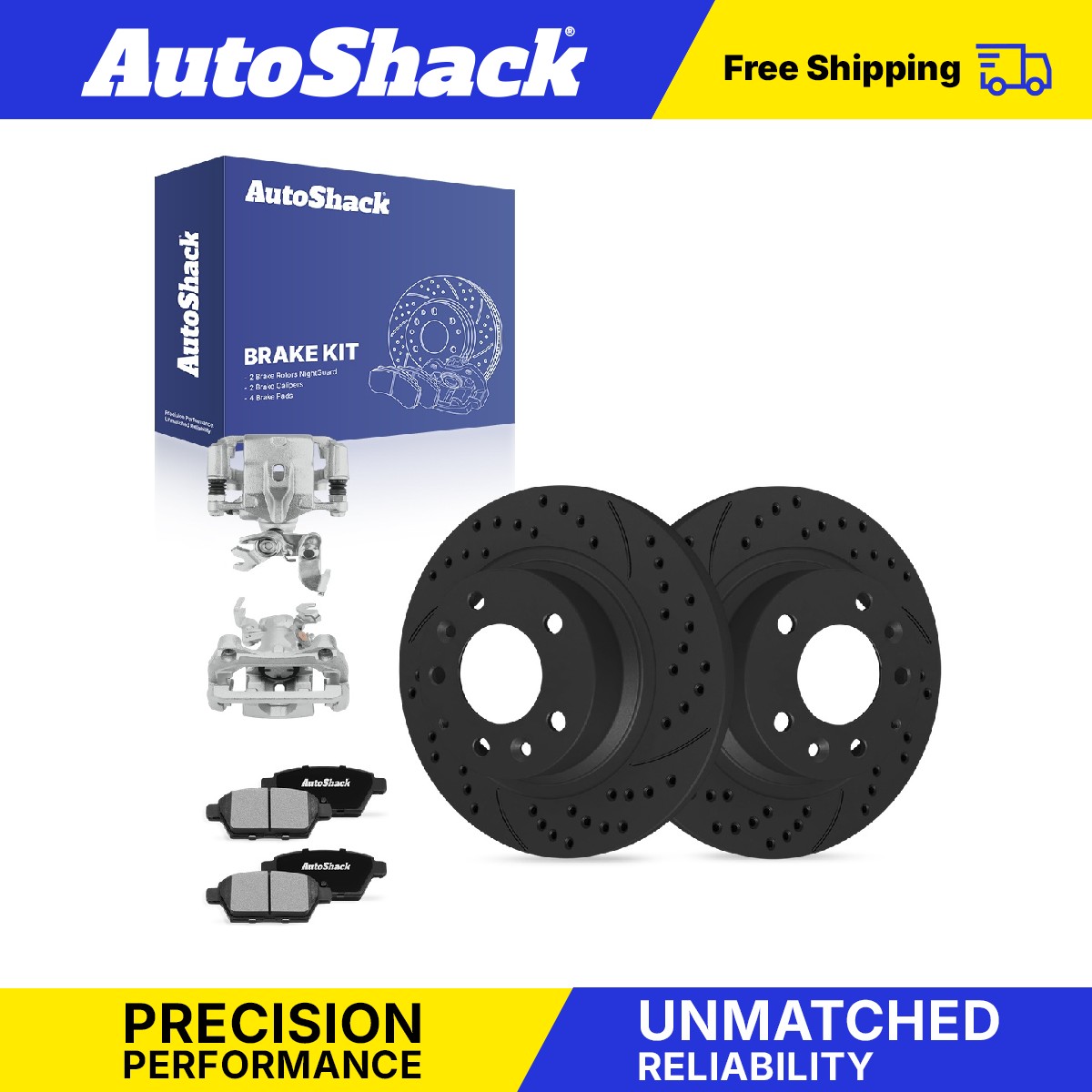 Rear Drilled Slotted Brake Rotors Pads Calipers for Ford, Fusion 2006-2012