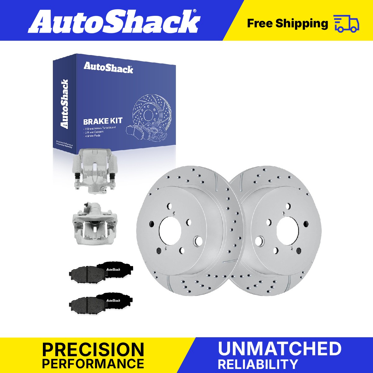 Rear Drilled Slotted Brake Rotors Premium Pad Calipers for Subaru, Impreza 12-14