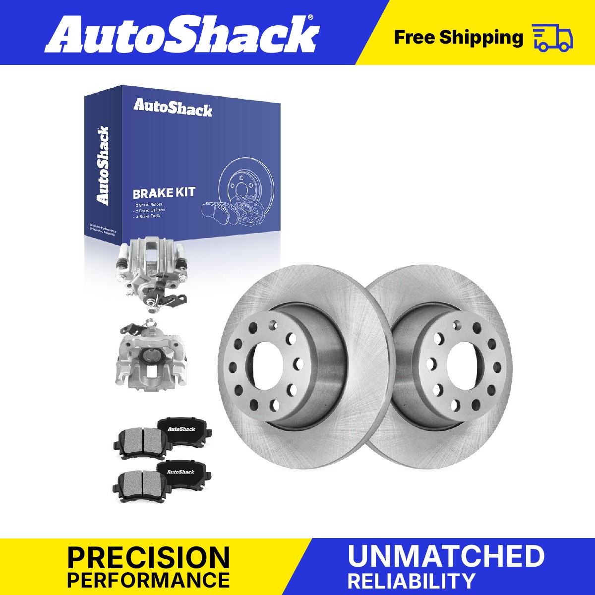 Rear Brake Rotors Ceramic Pads Calipers for Volkswagen, Jetta 2005