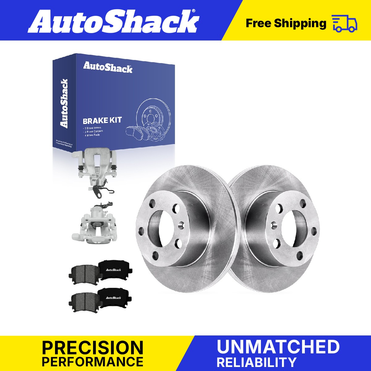 Rear Brake Rotors Premium Pads Calipers for VW, Golf 2010, FWD L4 2.0L L5 2.5L
