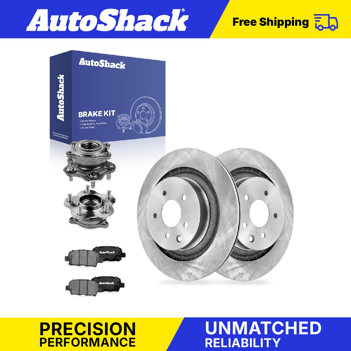 Rear Brake Rotors Ceramic Pads Hubs for Nissan, 370Z 2010-2017, RWD V6 3.7L