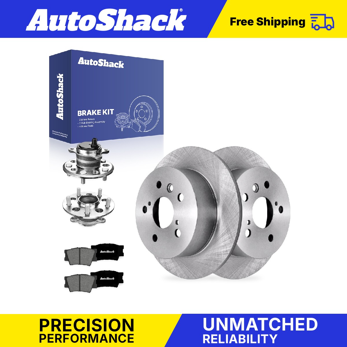 Rear Brake Rotors Premium Pads Hubs for Toyota, Camry 2012-2017