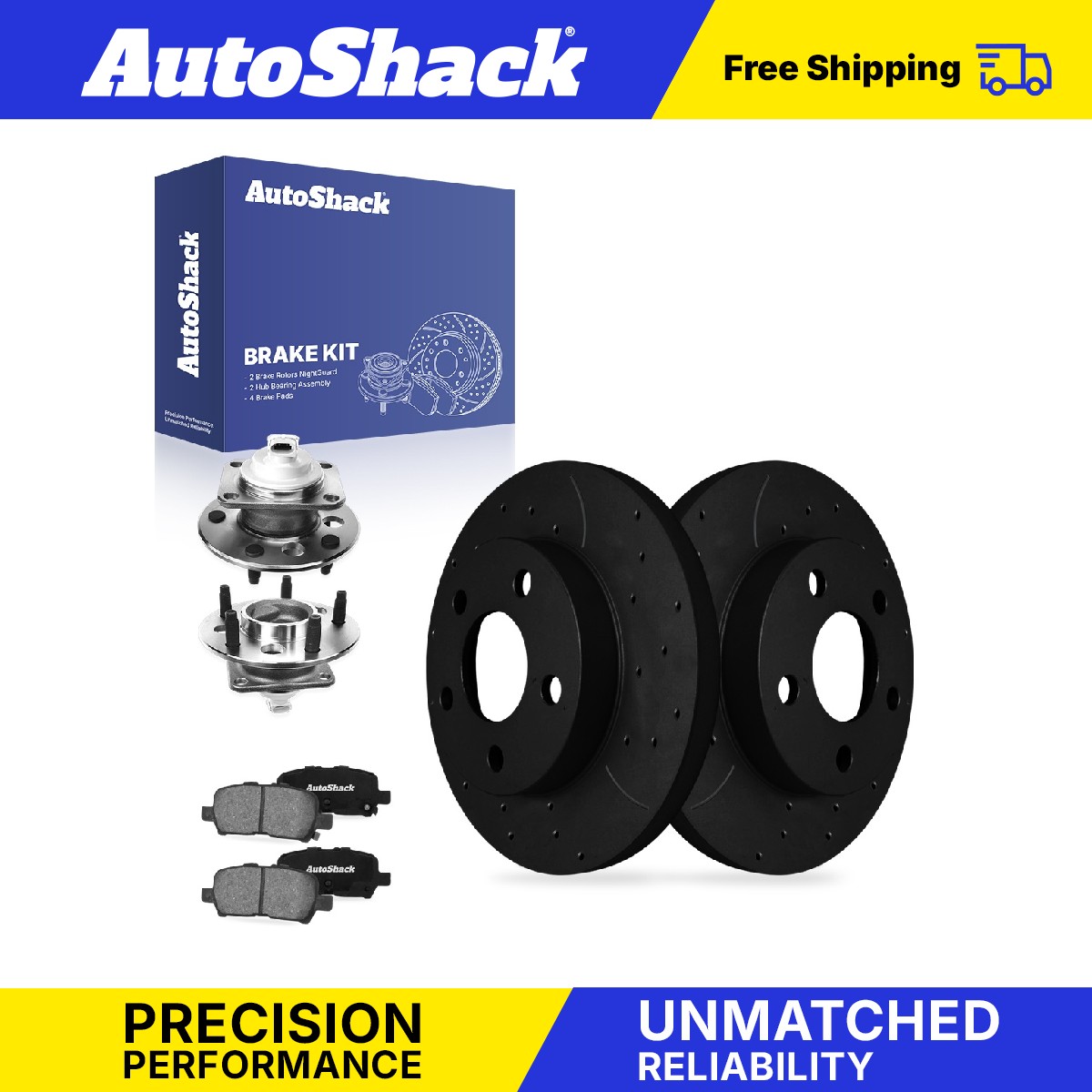 Rear Drilled Slotted Brake Rotors Ceramic Pads Hubs for Chevy, Impala 2010-2013