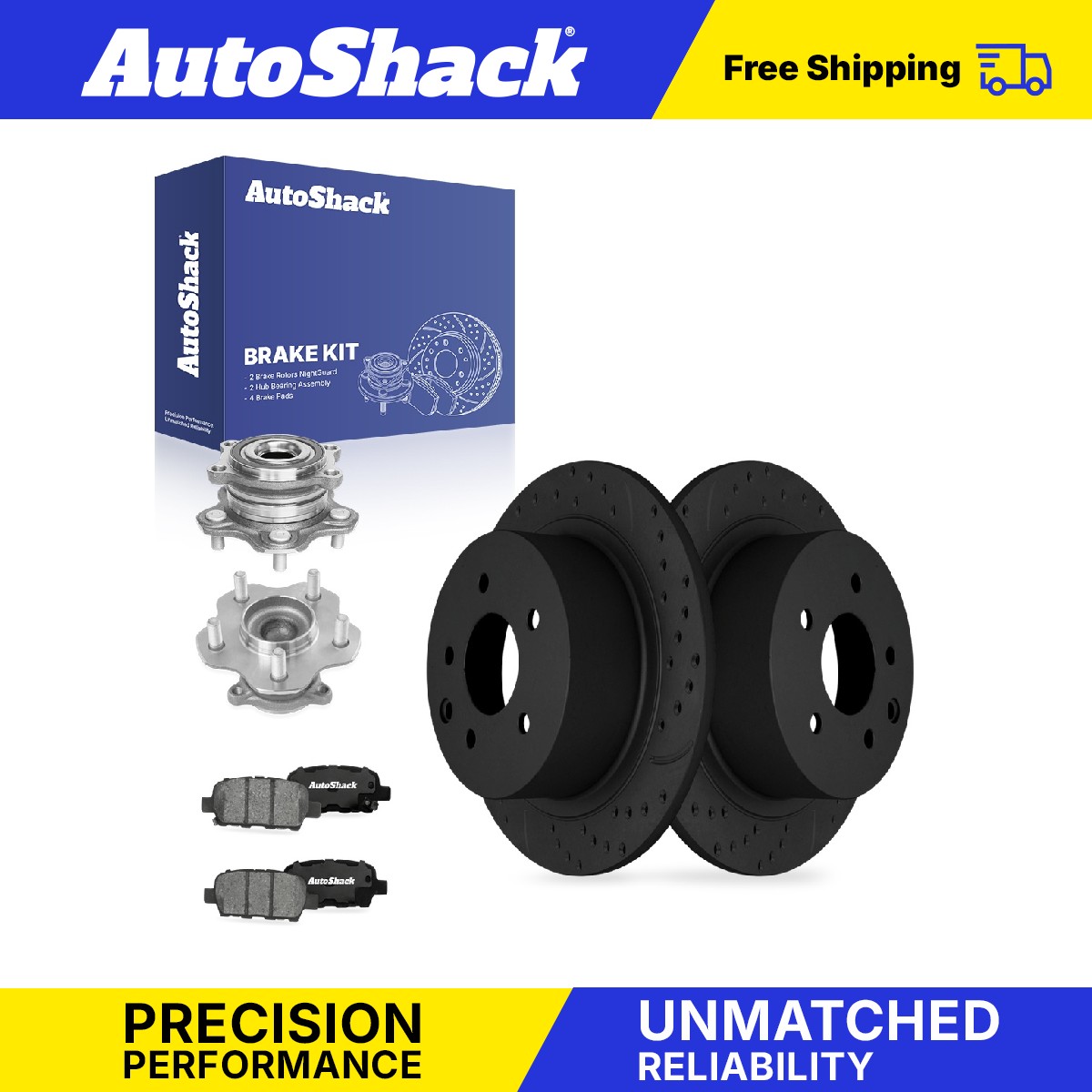 Rear Drilled Slotted Brake Rotors Ceramic Pads Hubs for Nissan, Altima 2019-2023