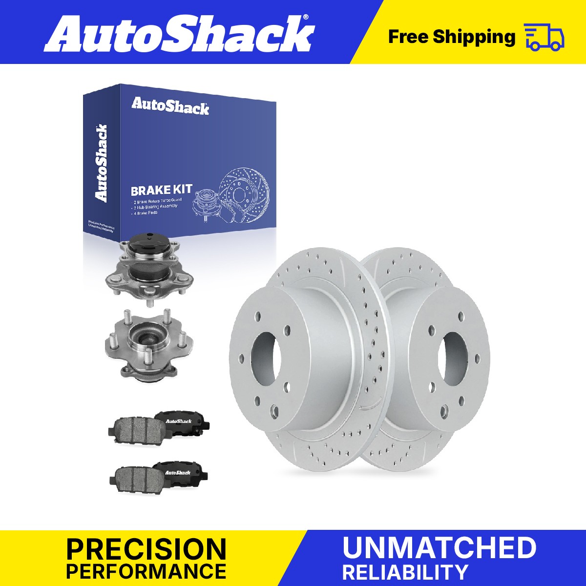 Rear Drilled Slotted Brake Rotors Ceramic Pads Hubs for Nissan, Sentra 2013-2019