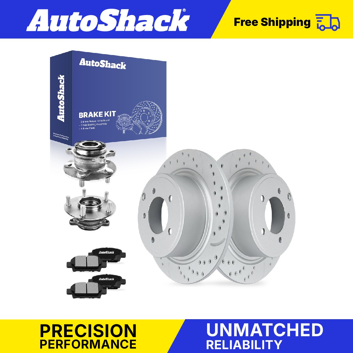 Rear Drilled Slotted Brake Rotors Ceramic Pads Hubs for 2017 Mitsubishi ...