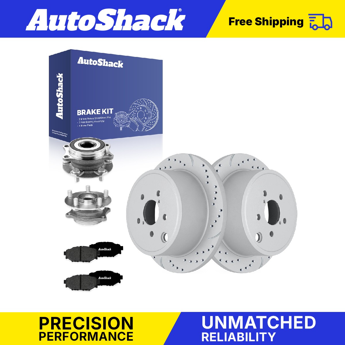 Rear Drilled Slotted Brake Rotors Premium Pad Hub for Subaru, Outback 10-14