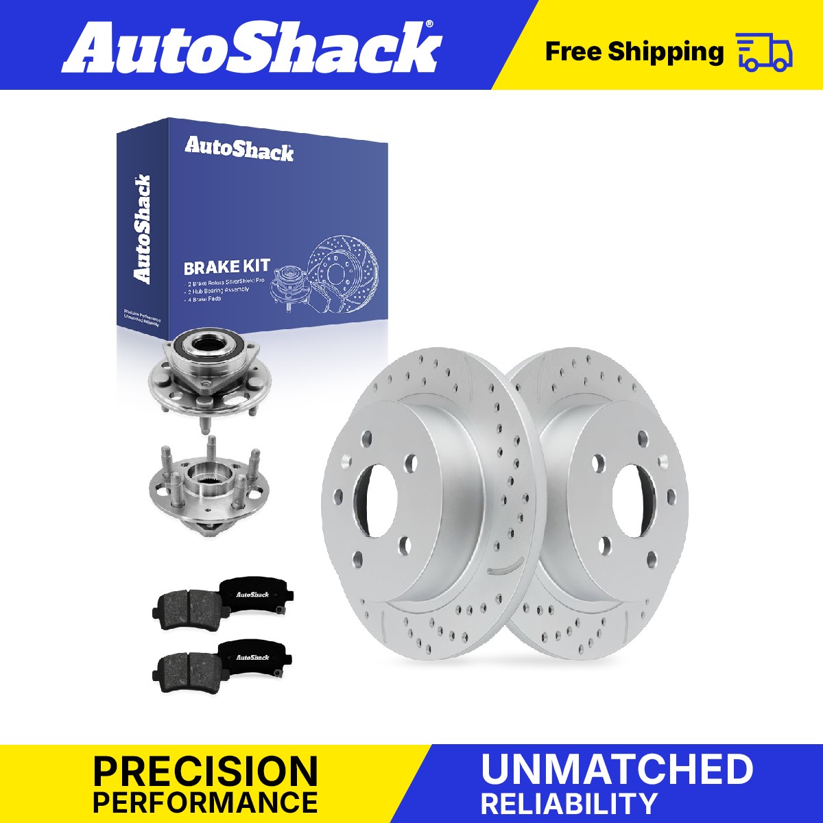 Rear Drilled Slotted Brake Rotors Premium Pad Hub for Chevy, Malibu 13-15