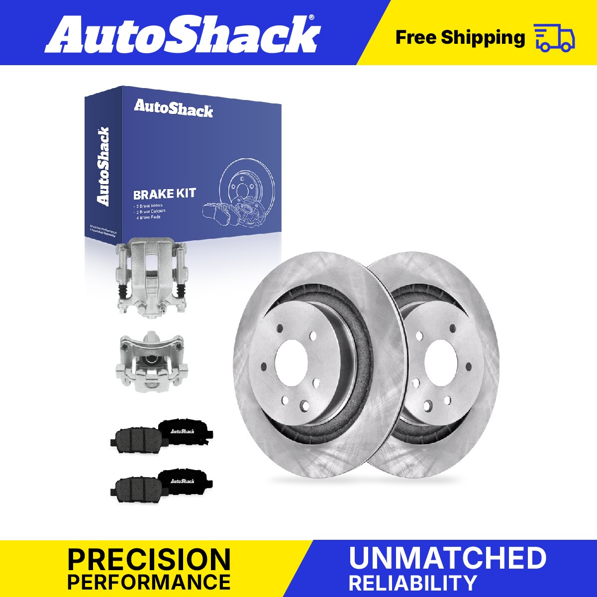 Rear Brake Rotors Premium Pads Calipers for INFINITI, G37 2008-2009, RWD V6 3.7L