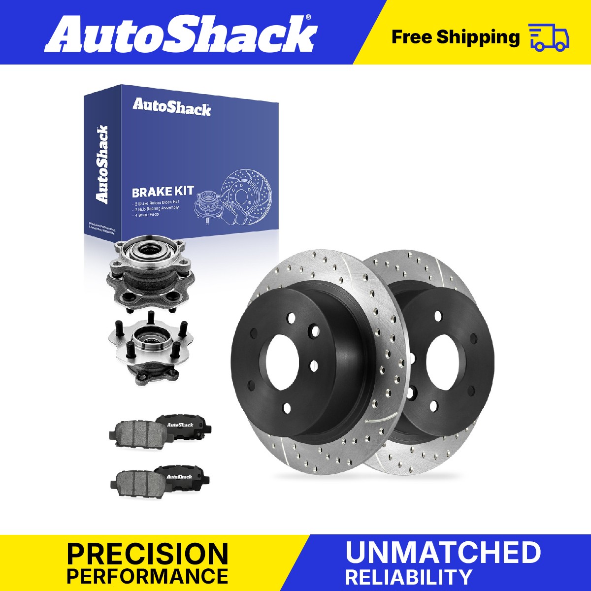 Rear Drilled Slotted Brake Rotors Pads Hubs for Nissan, Juke 2011-2017