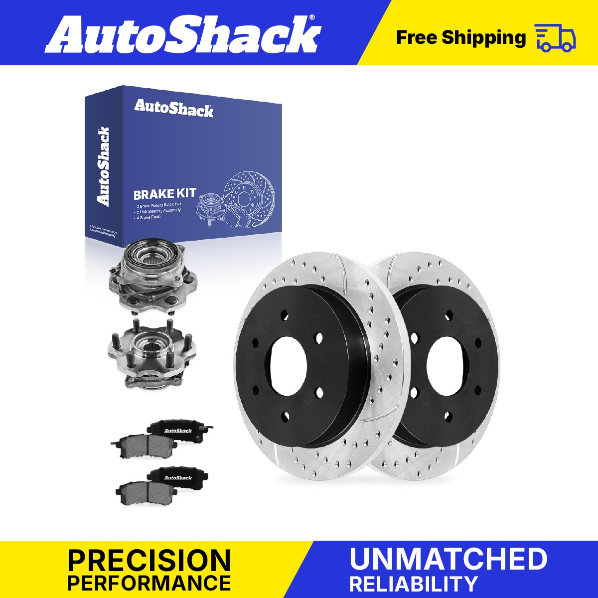 Rear Drilled Slotted Brake Rotors Pads Hubs for Nissan, Armada 2017-2019