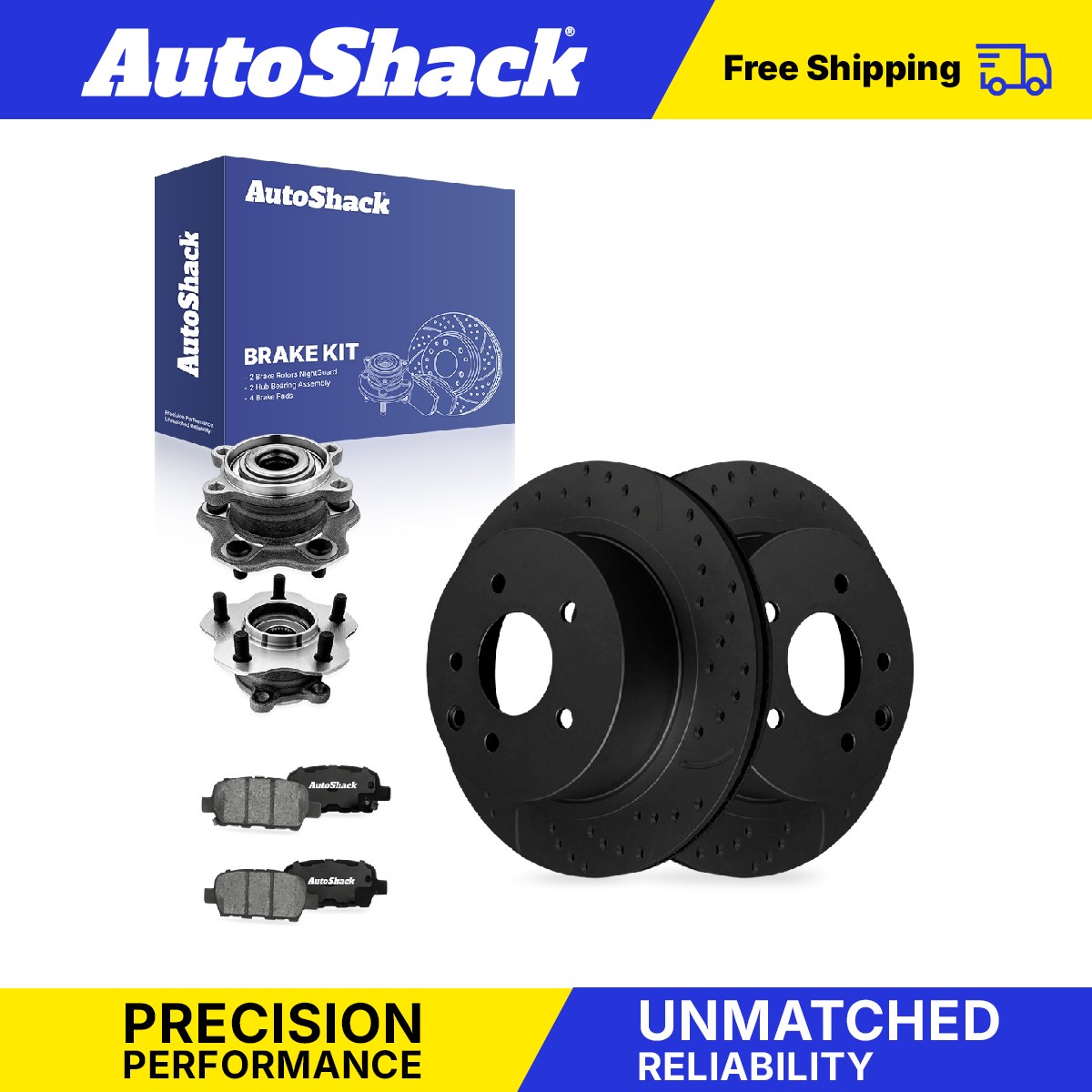 Rear Drilled Slotted Brake Rotors Ceramic Pads Hubs for Nissan, Rogue 2014-2020