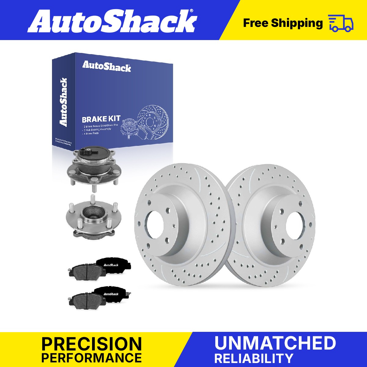 Rear Drilled Slotted Brake Rotors Premium Ceramic Pad Hub for Mazda, CX-5 16-20