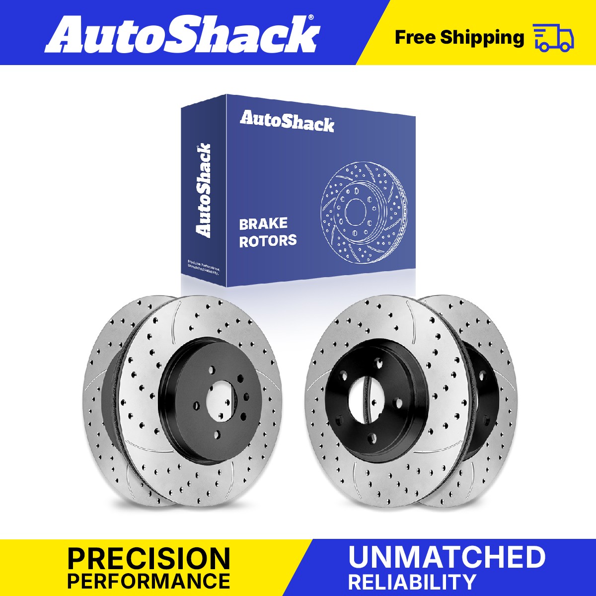 Front Rear Drilled Slotted Brake Rotors for Cadillac, Seville 2004, FWD V8 4.6L