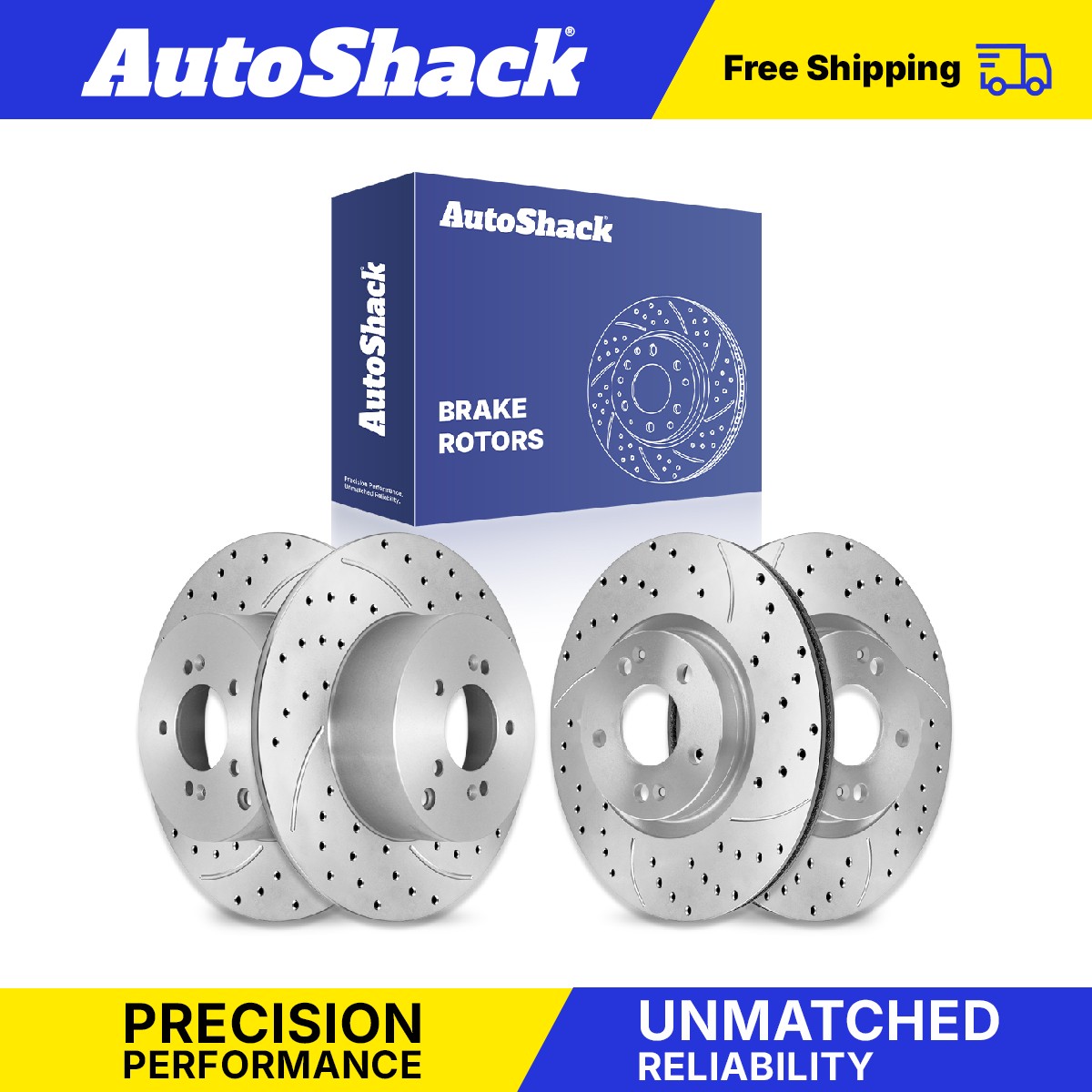 Front Rear Drilled Slotted Brake Rotors Set for Kia, Sportage 2005-2010