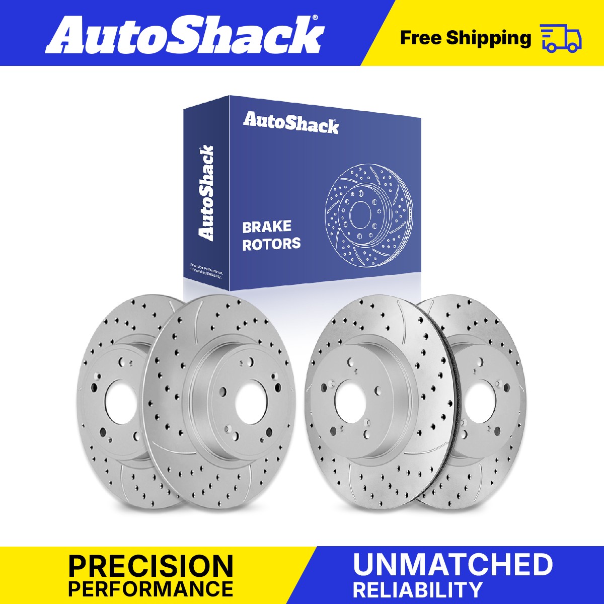Front Rear Drilled Slotted Brake Rotors Set for Honda, Accord 2006-2009