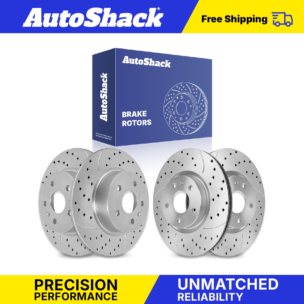 Front Rear Drilled Slotted Brake Rotors Set for 2012-2016 Buick LaCrosse