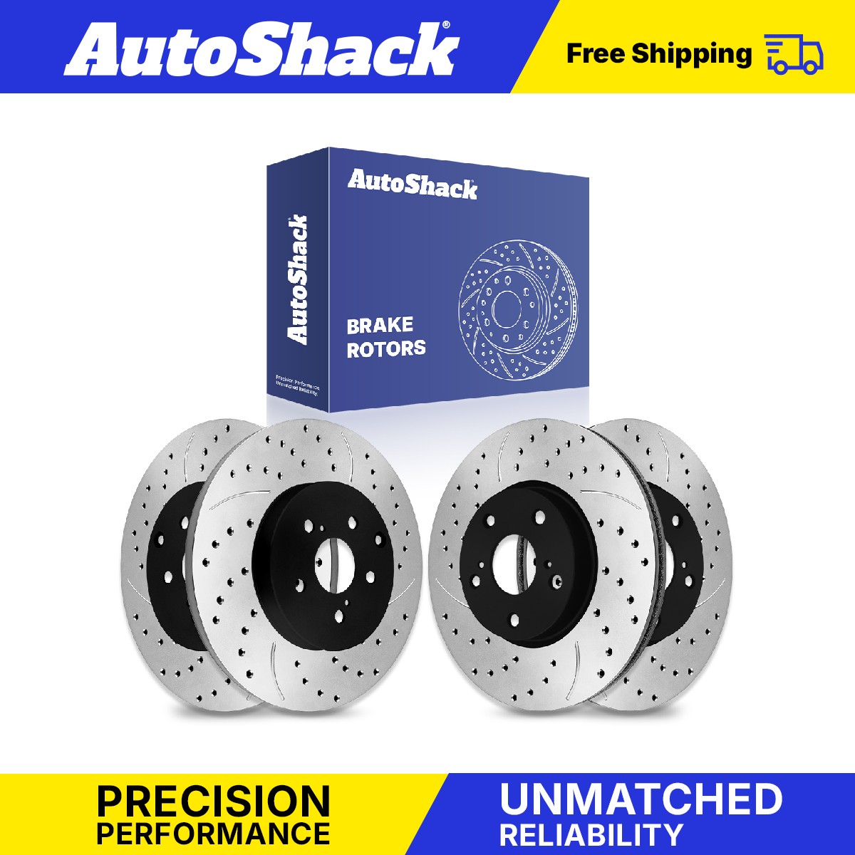 Front Rear Drilled Slotted Brake Rotors for Toyota, Prius V 2012-2017