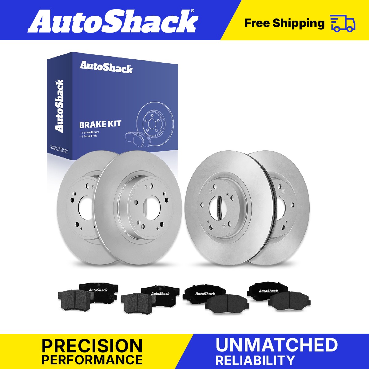 Front Rear Brake Rotors Ceramic Pads for Honda, Civic 2015, FWD L4 1.8L