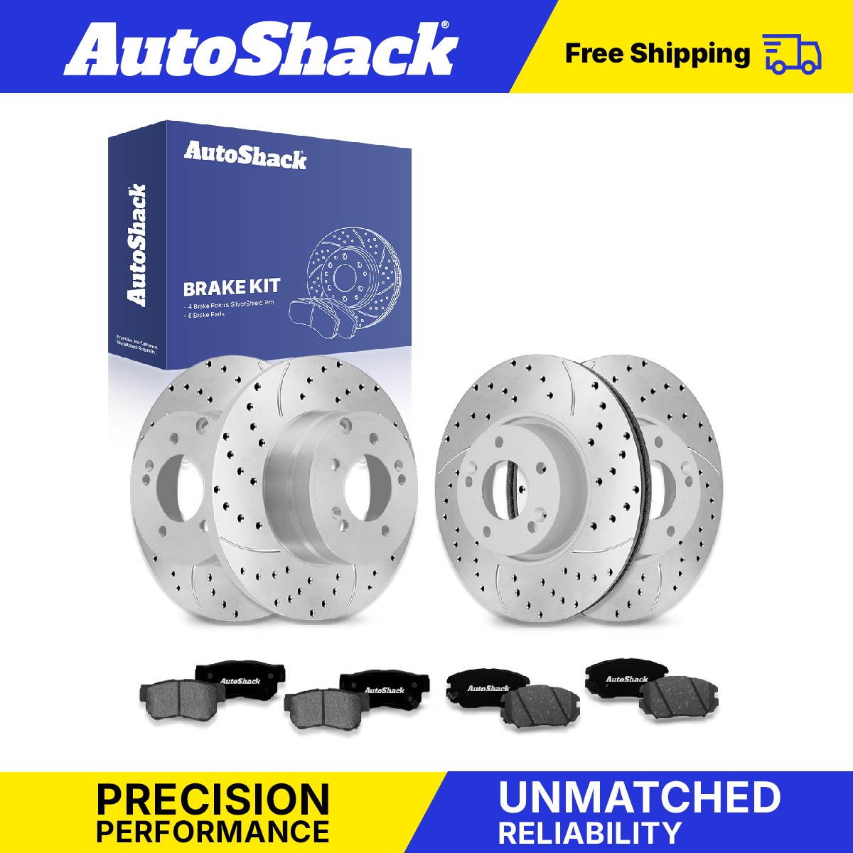 Front Rear Drilled Slotted Brake Rotors Premium Pads for Hyundai, Sonata 06-08