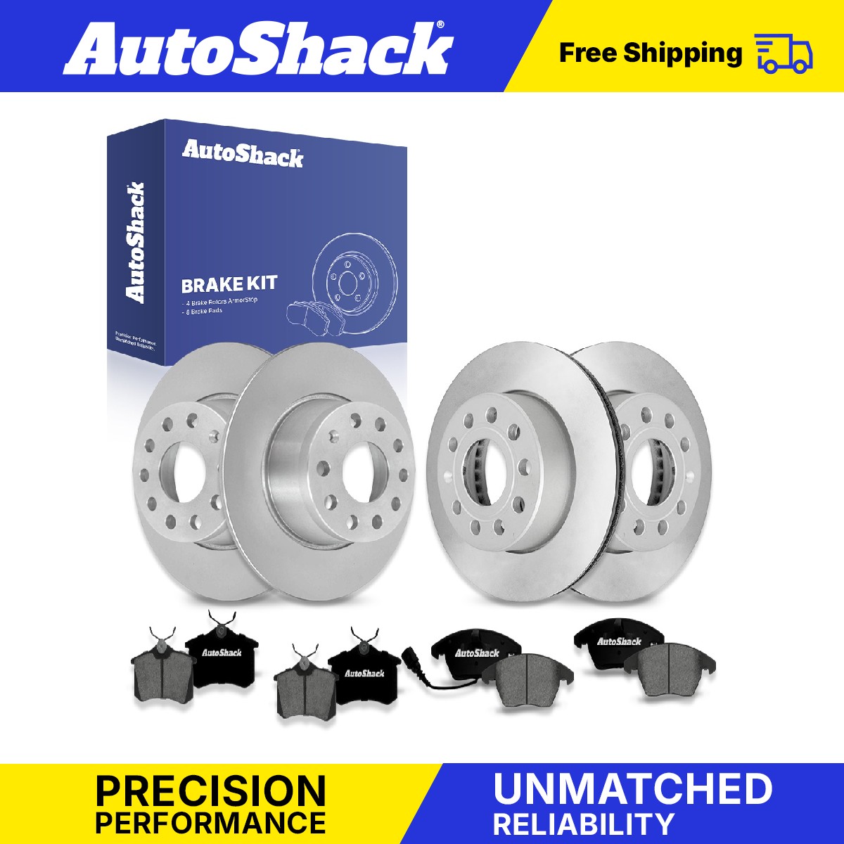 Front Rear Brake Rotors Premium Ceramic Pads for Volkswagen, Jetta 2014-2018