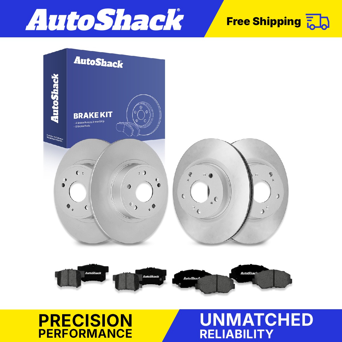 Front Rear Brake Rotors Premium Ceramic Pads for Honda, Civic 2015, FWD L4 2.4L