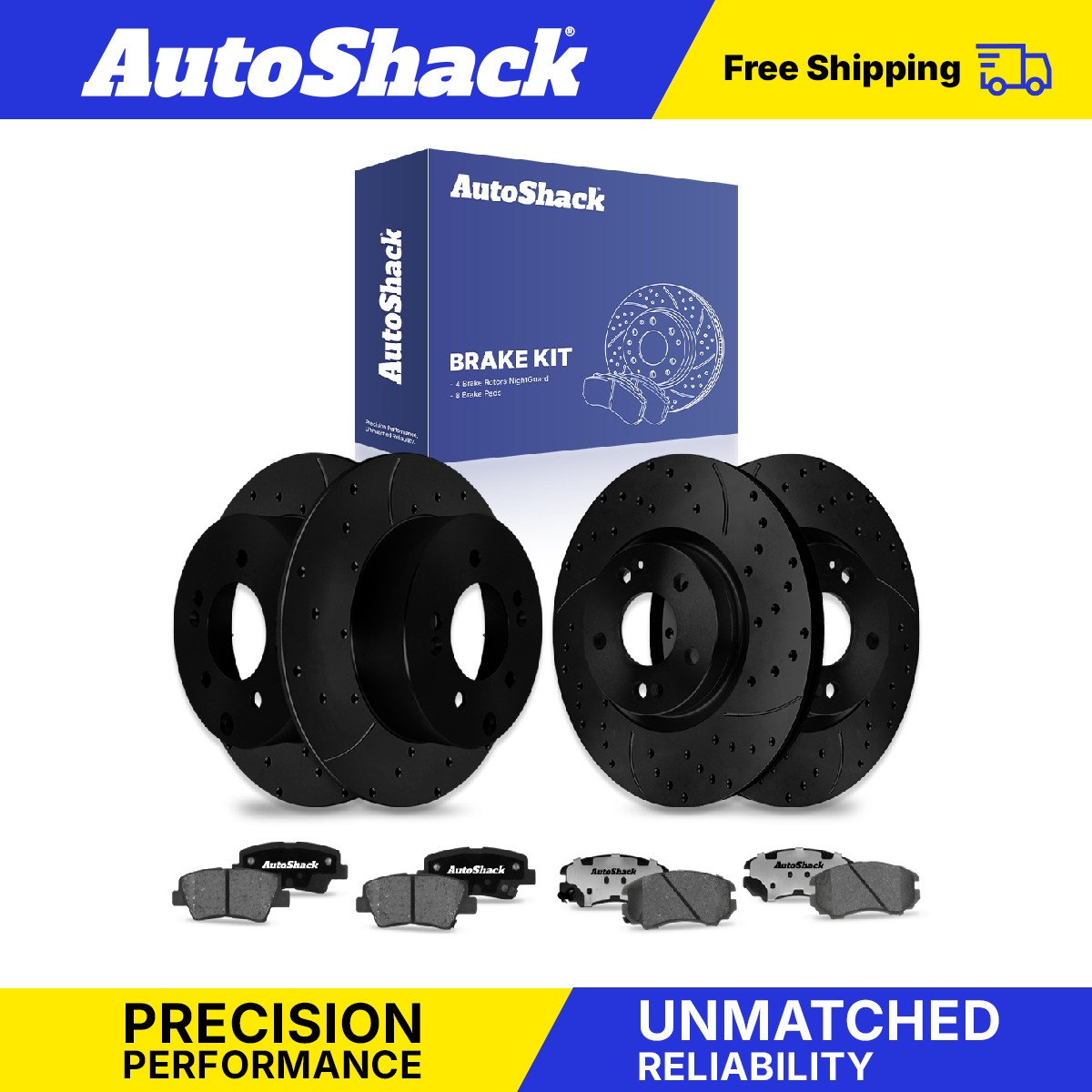 Front Rear Drilled Slotted Brake Rotors Ceramic Pads for Kia, Soul 2012-2013