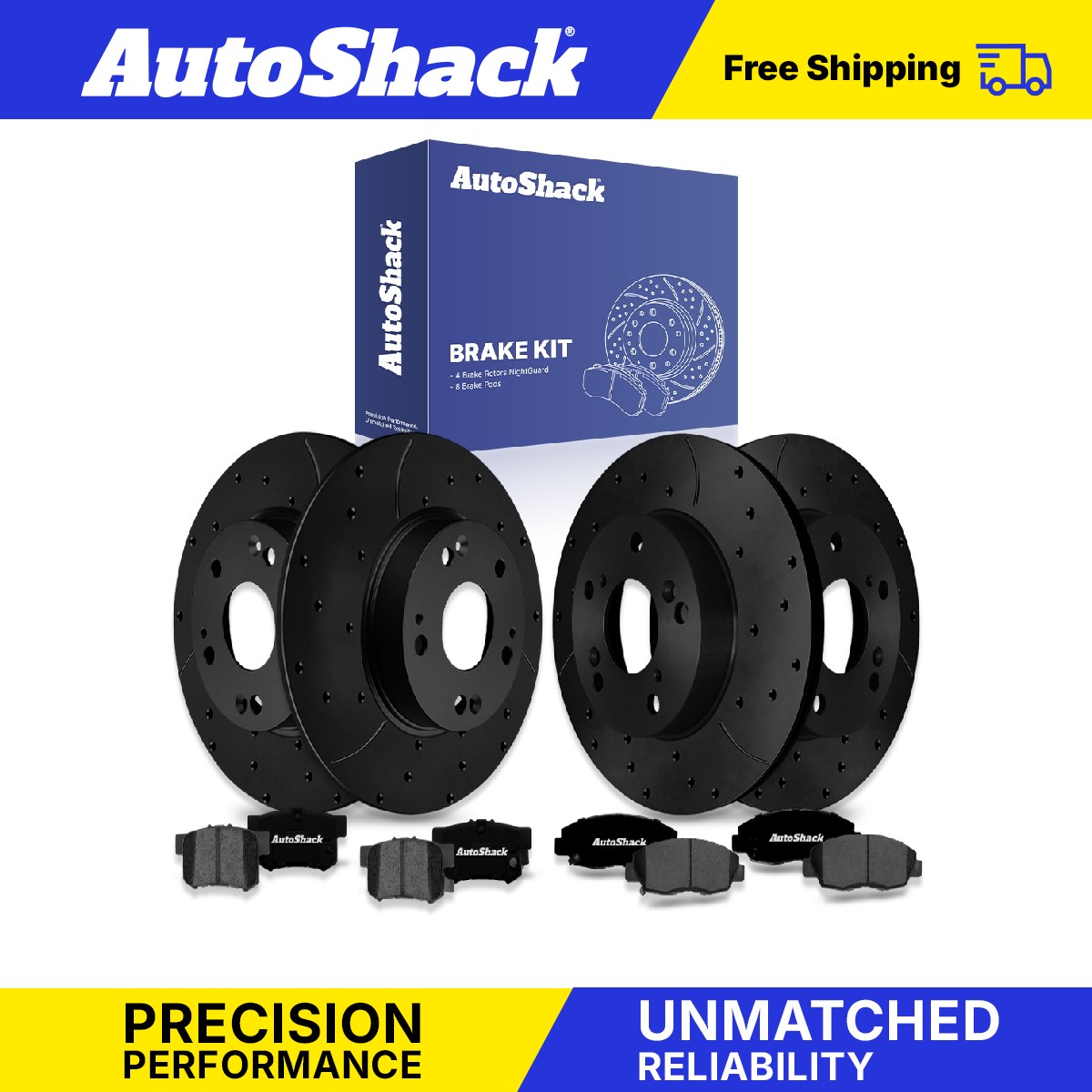 Front Rear Drilled Slotted Brake Rotors Premium Pads for Honda, Civic 2012