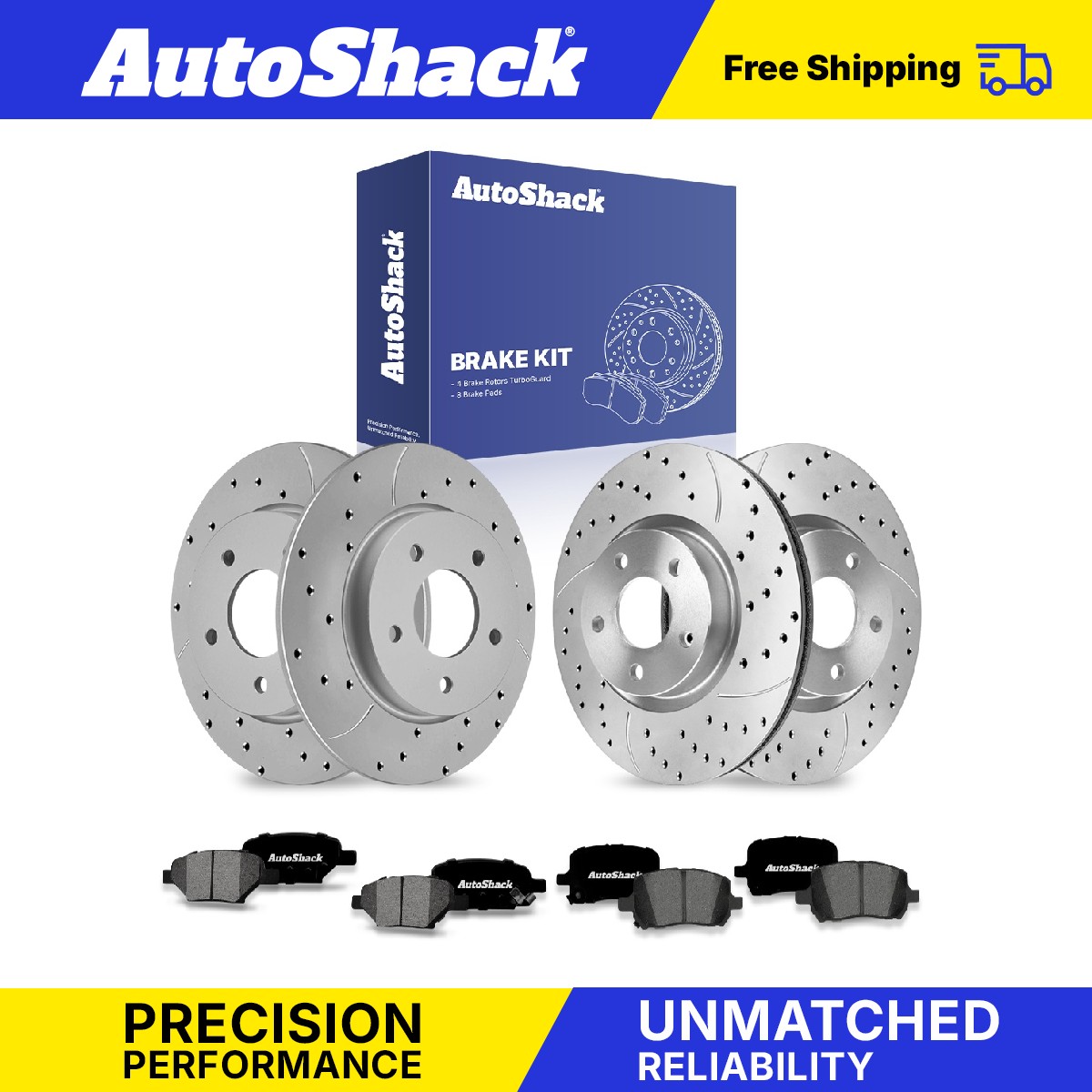 Front Rear Drilled Slotted Brake Rotors Ceramic Pads for Chevy, Malibu 2004-2012