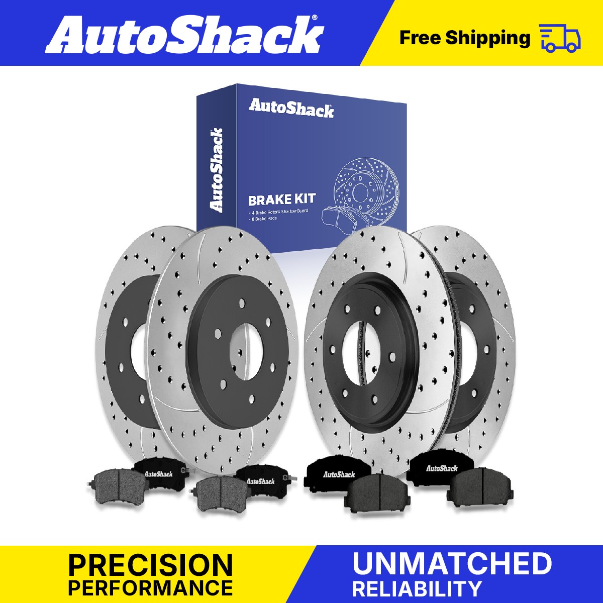 Front Rear Drilled Slotted Brake Rotors Pads for Nissan, Armada 2017-2019