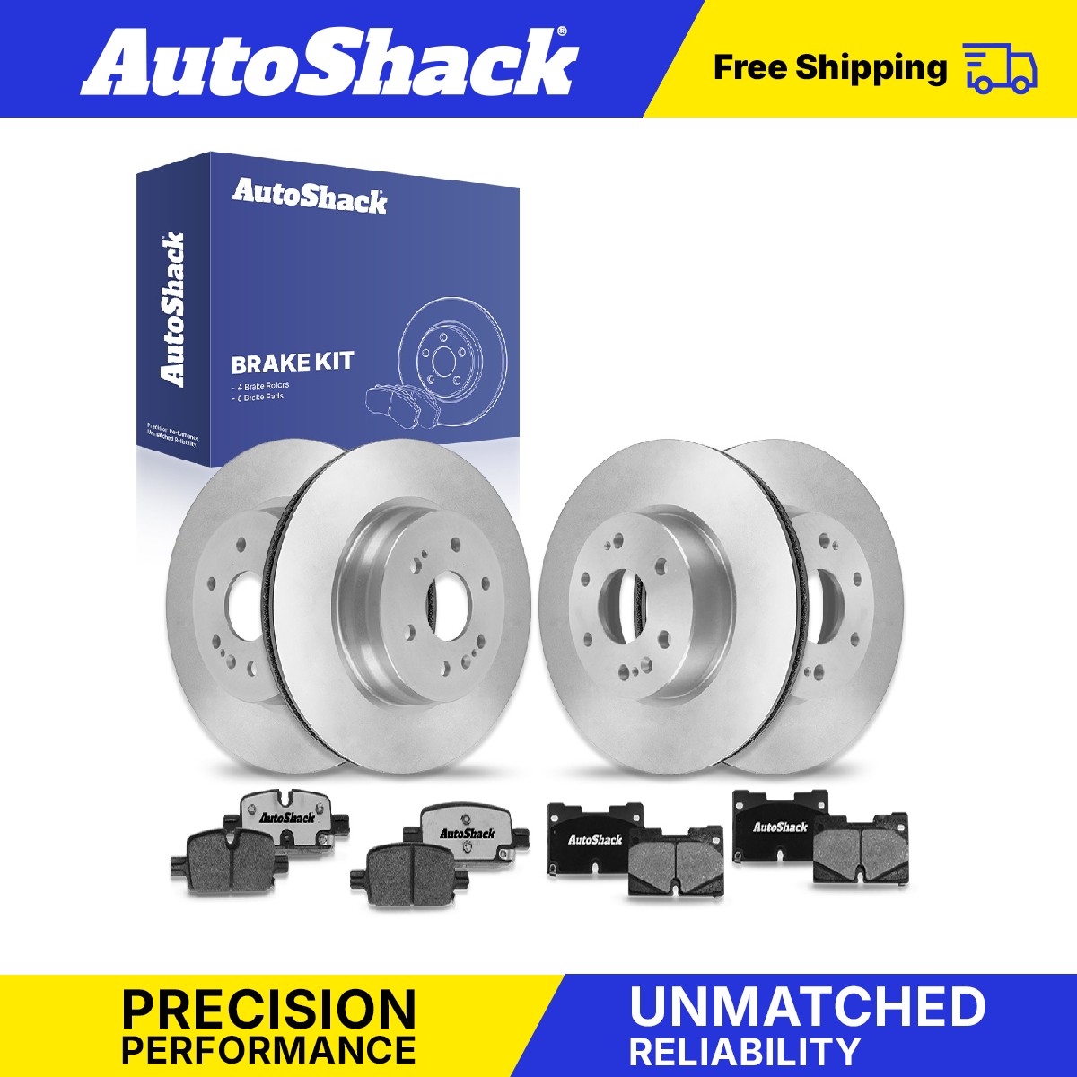 Front Rear Brake Rotors Ceramic Pads for Chevrolet, Silverado 1500 2019-2024