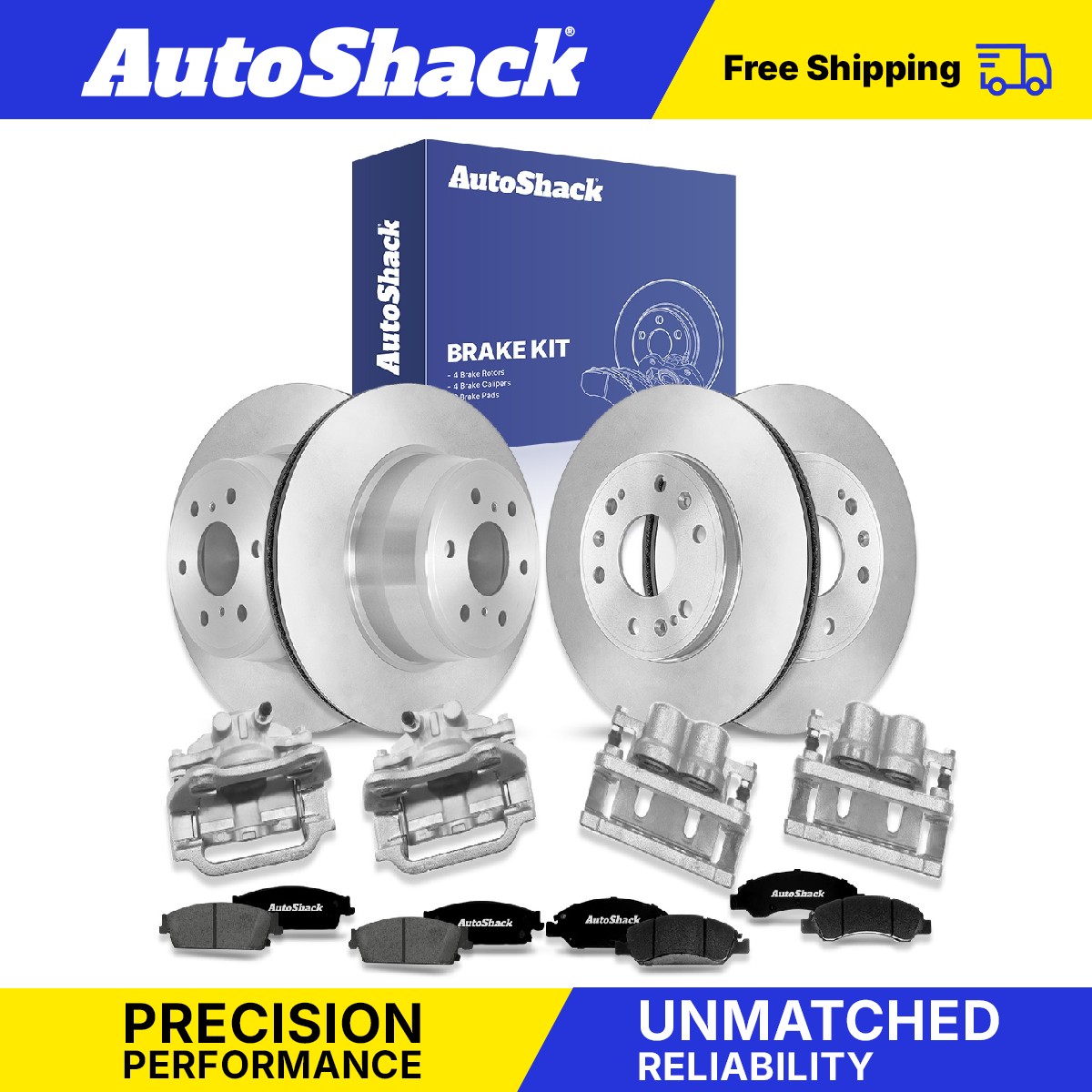 Front Rear Brake Rotors Ceramic Pads Calipers for Chevy Silverado 1500 2007-2008