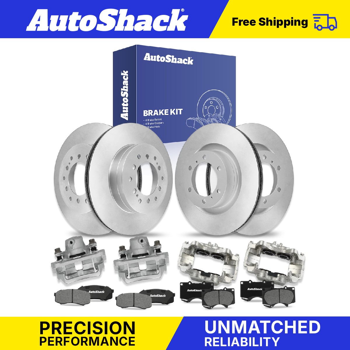 Front Rear Brake Rotors Ceramic Pads Calipers for Toyota, 4Runner 2010-2015