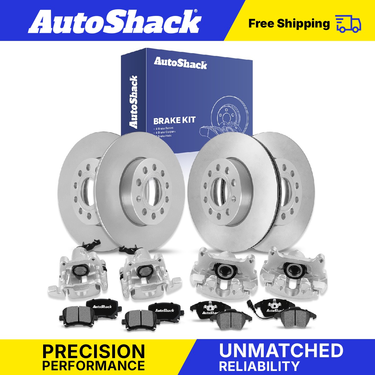 Front Rear Brake Rotors Ceramic Pads Calipers for Volkswagen, Jetta 2006-2008