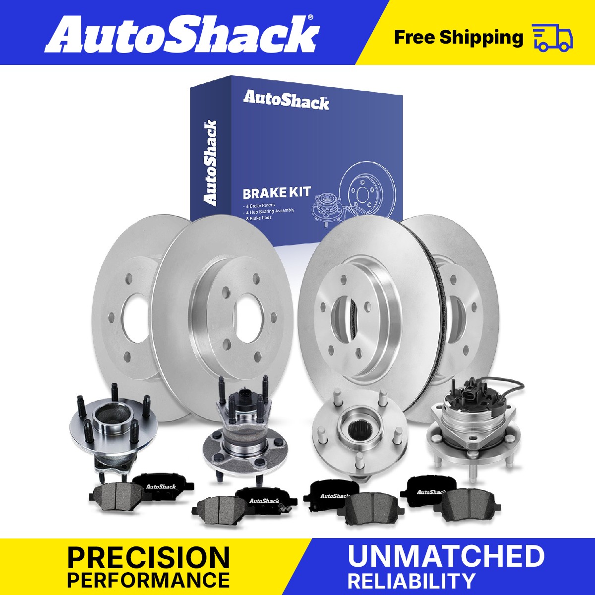 Front Rear Brake Rotors Pads Wheel Hub Kit for Chevrolet, Malibu 2004-2012