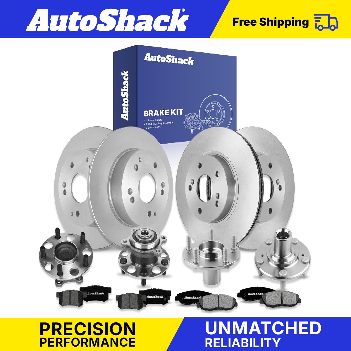 Front Rear Brake Rotors Premium Pads Hub Repair Kit for Acura, TSX 2004-2008