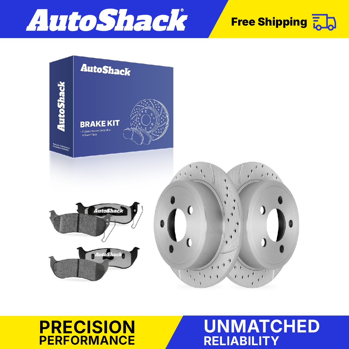 Rear Drilled Slotted Brake Rotors Ceramic Pads for Jeep, Liberty 2003-2007
