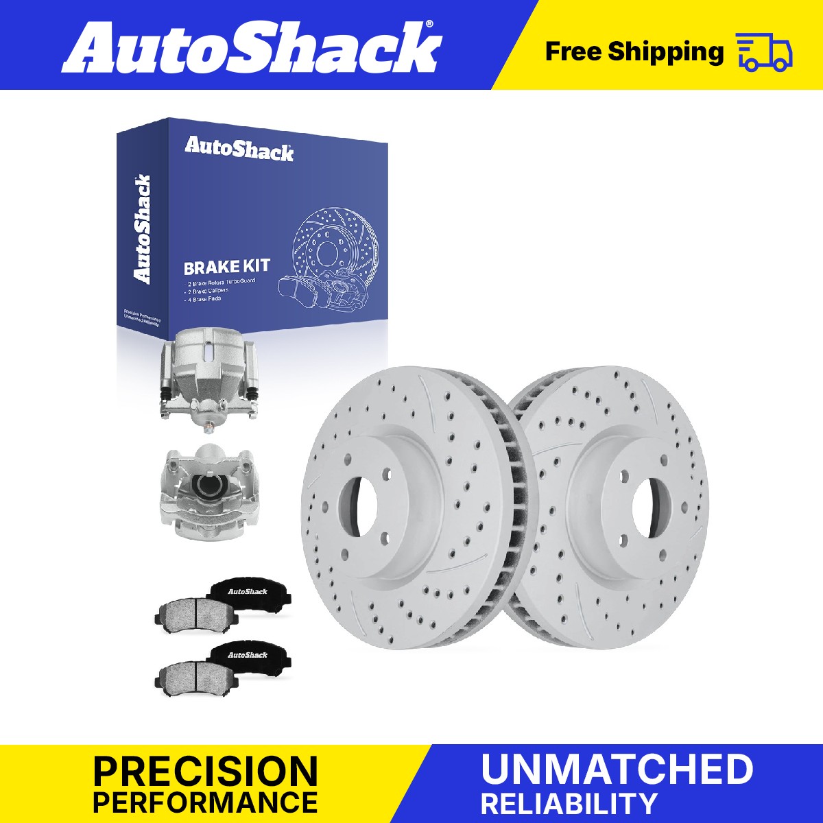Front Drilled Slotted Brake Rotors Ceramic Pads Calipers for Nissan, Rogue 08-13