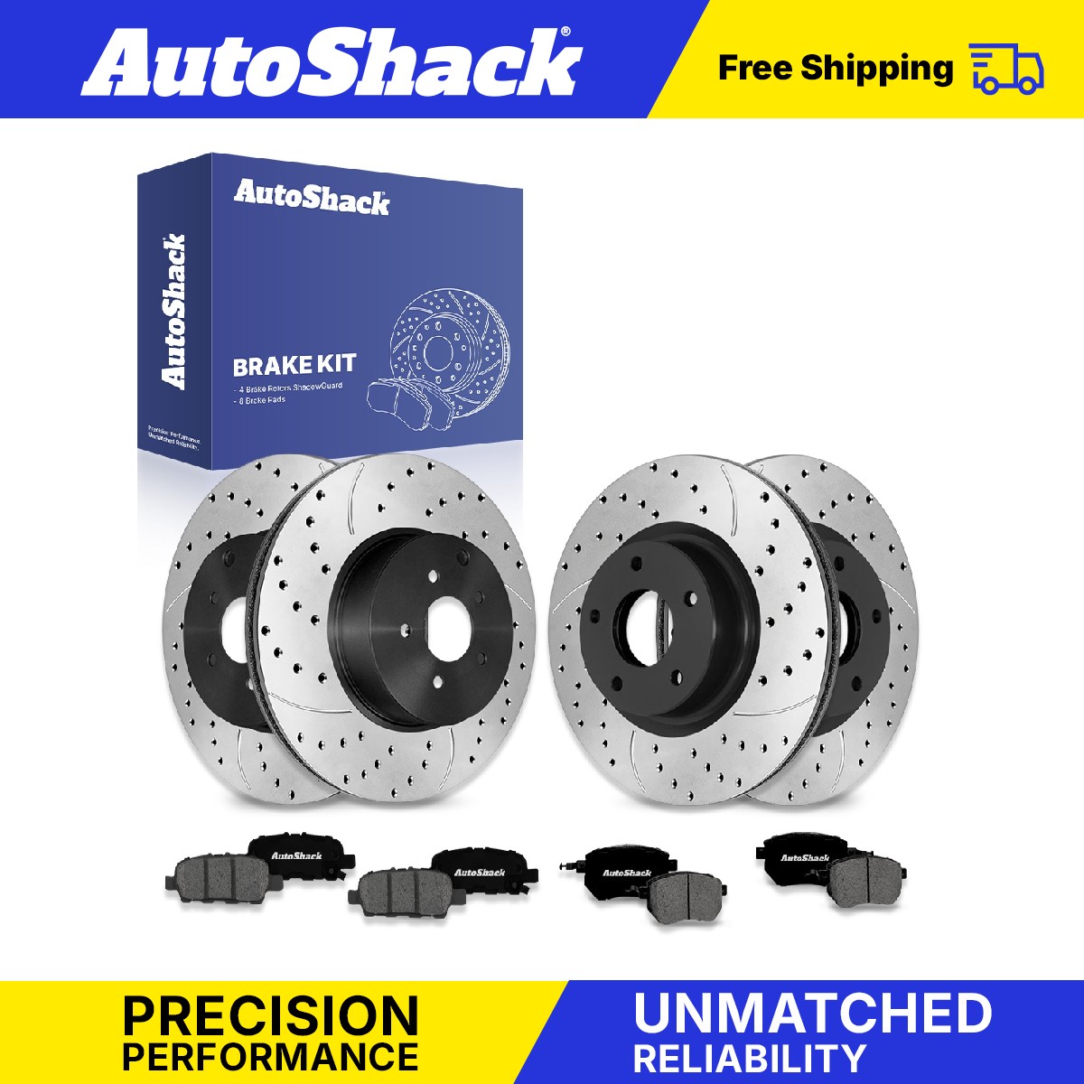 Front Rear Drilled Slotted Brake Rotors Premium Pads for Nissan, Murano 09-11