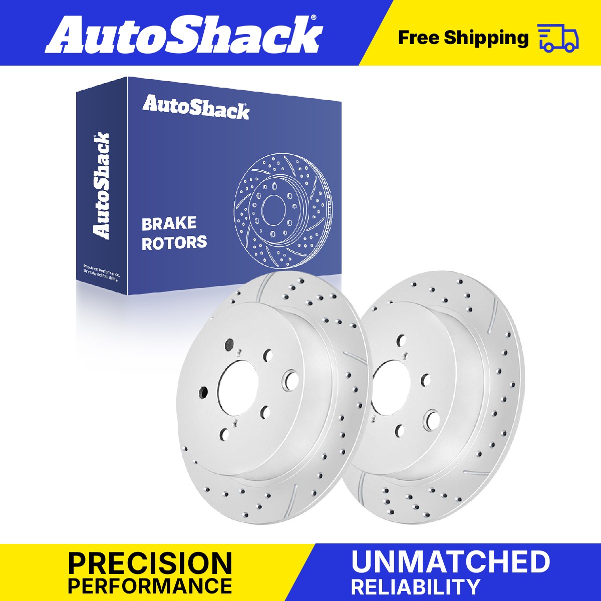 Rear Drilled Slotted Brake Rotors Pair for Subaru, Crosstrek 2016-2023
