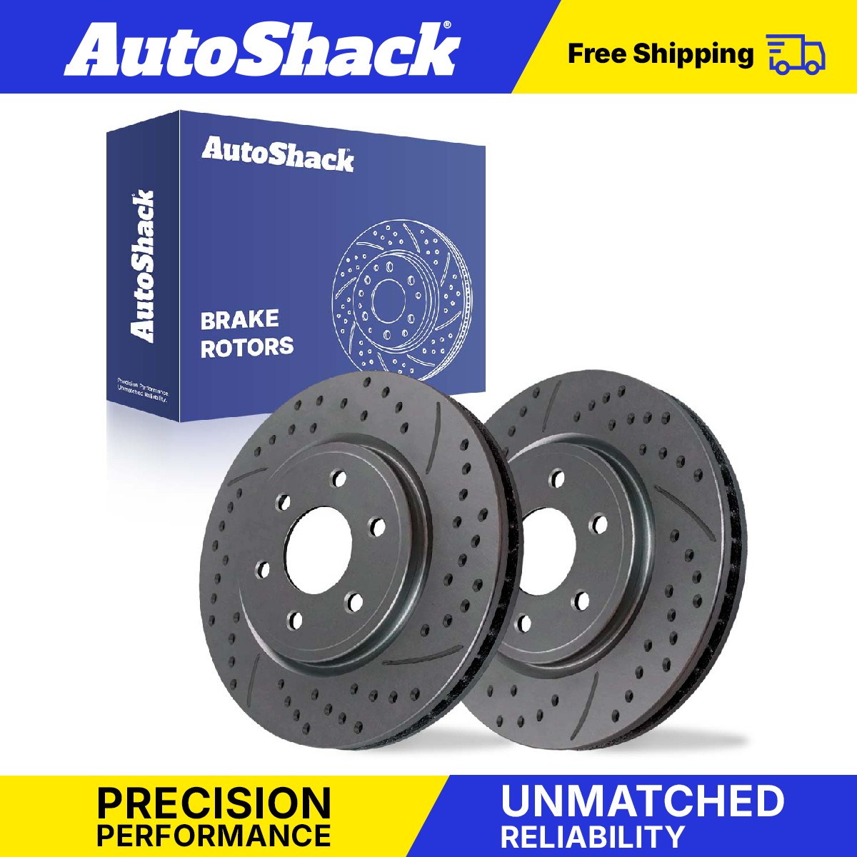 Front Drilled Slotted Brake Rotors Pair for Nissan, Frontier 2005-2025