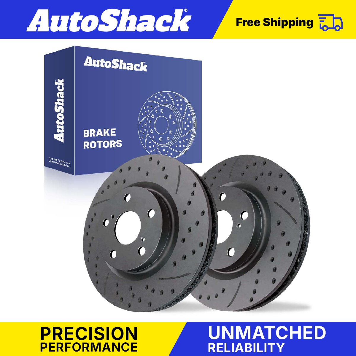 Front Drilled Slotted Brake Rotors Pair for Toyota, RAV4 2006-2018