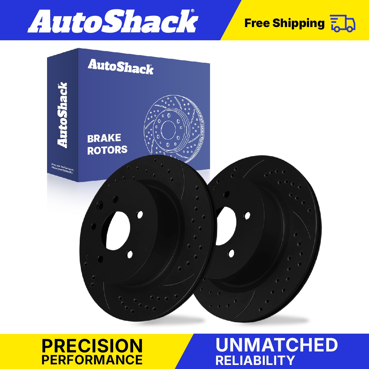 Rear Drilled Slotted Brake Rotors Pair for Nissan, Maxima 2009-2014, 2016-2023