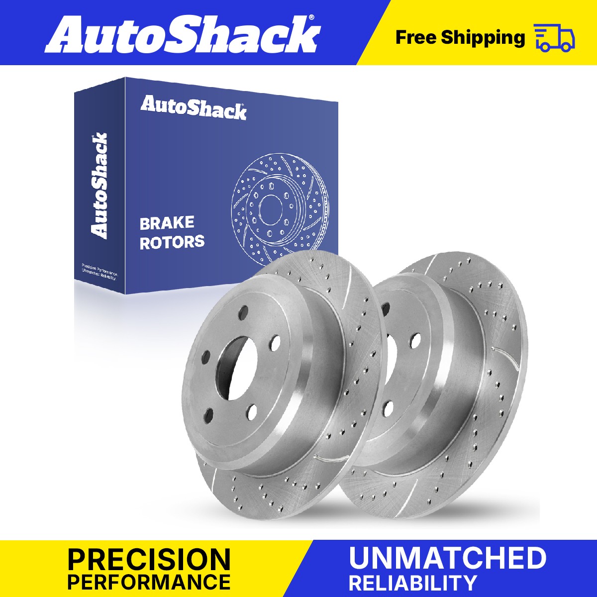 Rear Drilled Slotted Brake Rotors for Jeep, Wrangler 2007-2017