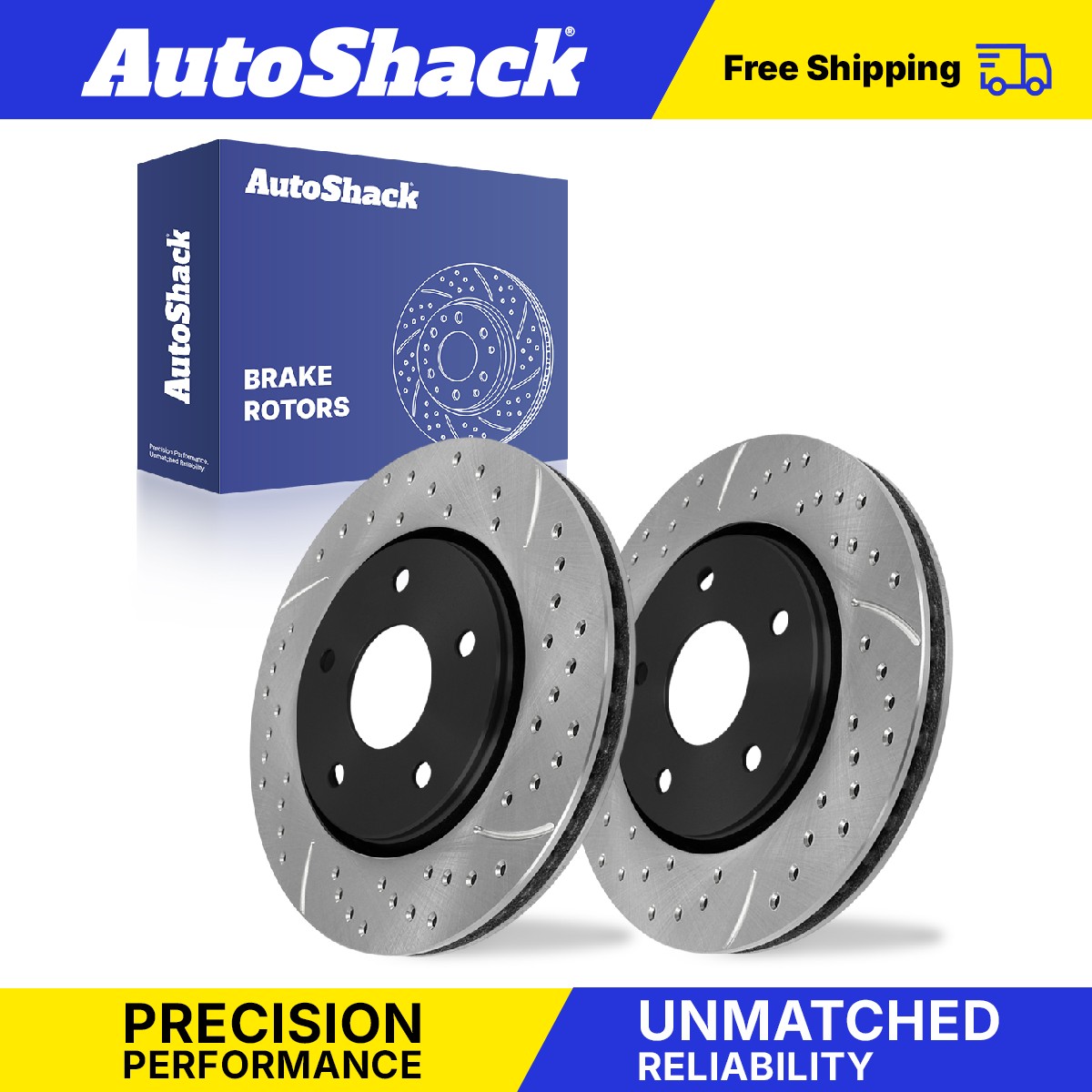 Front Drilled Slotted Brake Rotors for Dodge, Grand Caravan 2008-2016